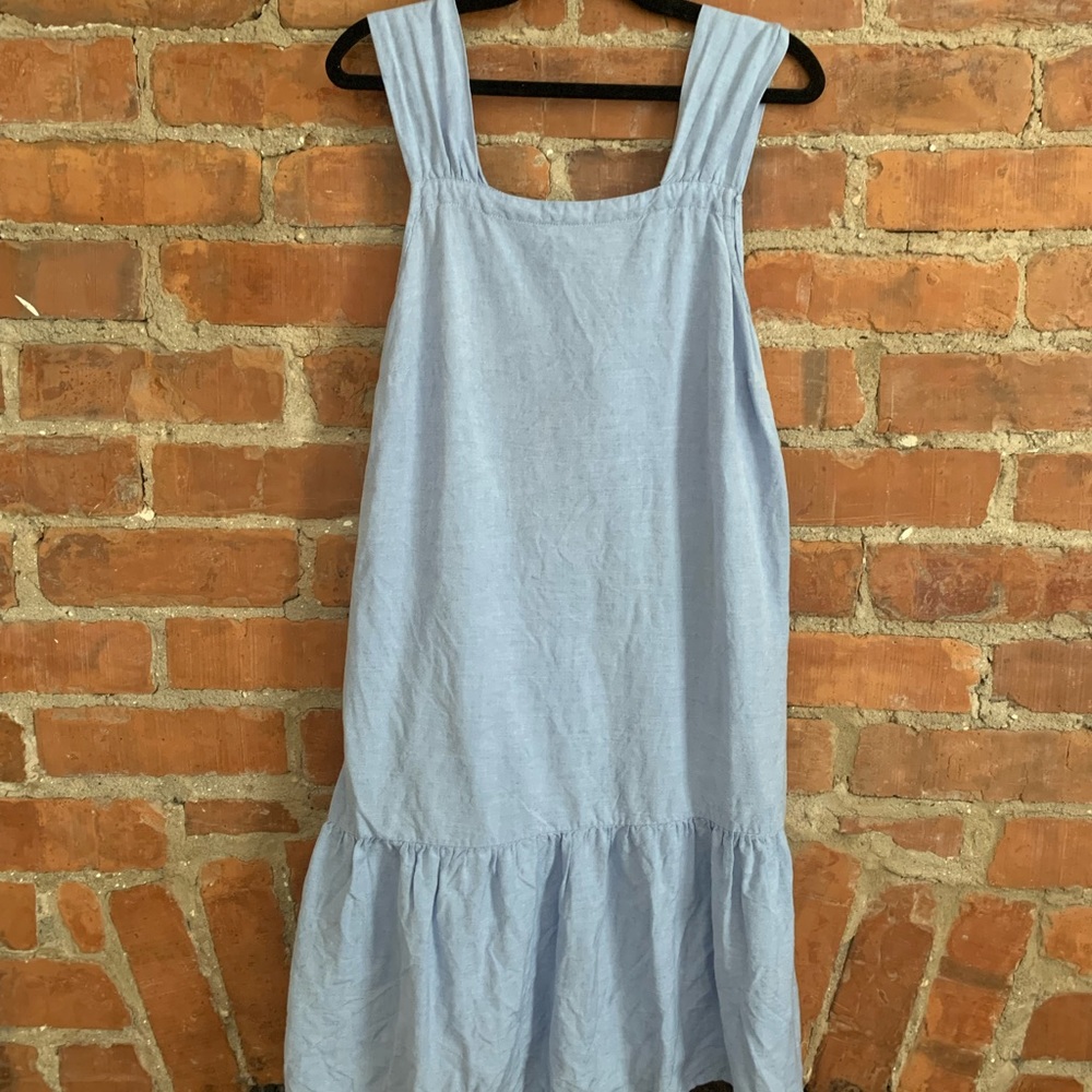 Loft baby blue denim peplum dress